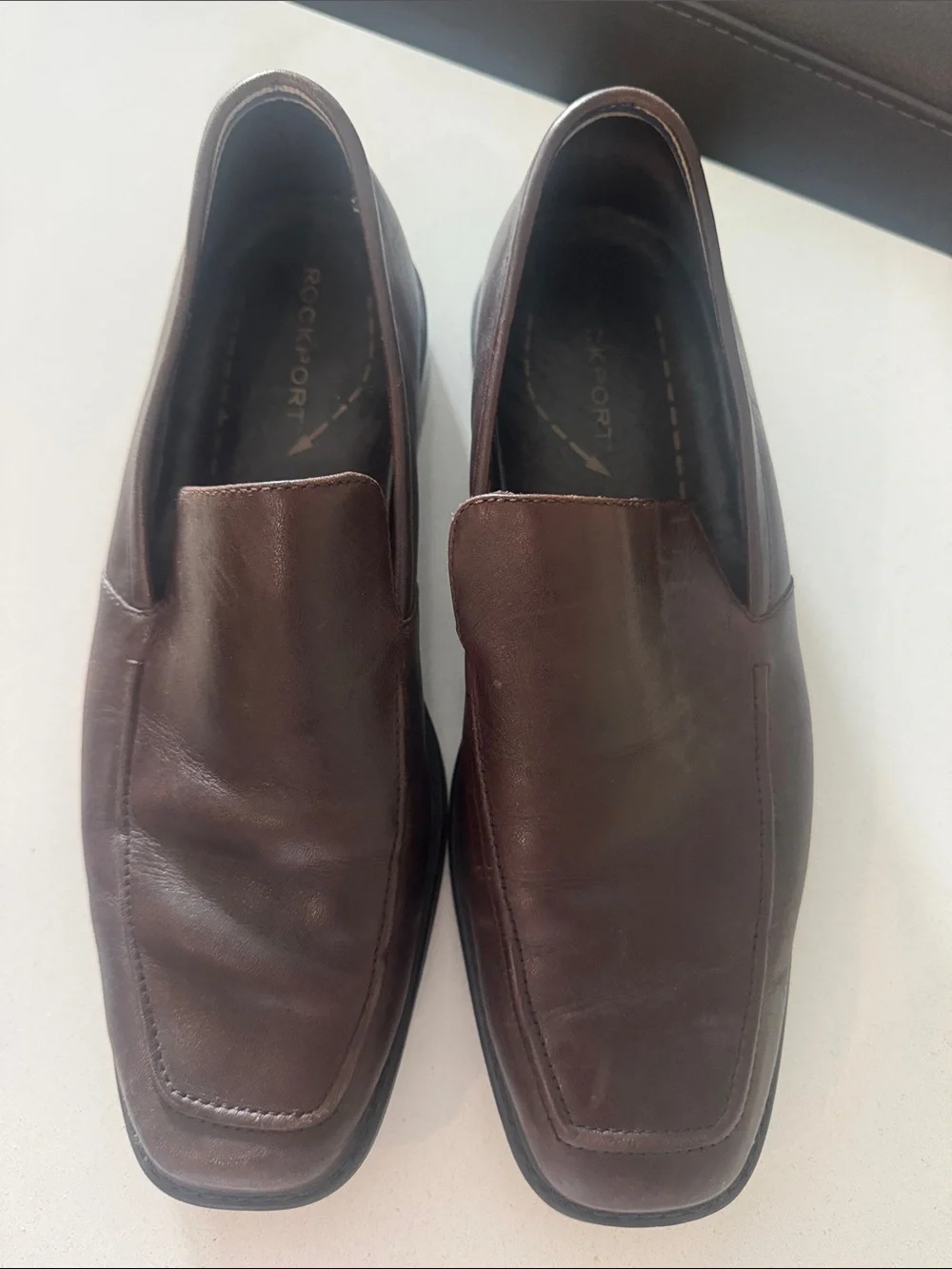 Rockport Men's Dark Brown Leather Slip-On Loafers